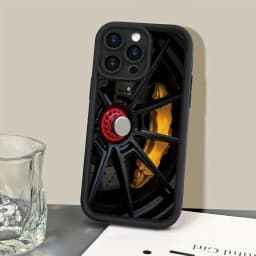 Cool Car Wheel Hub Patterns Phone Case for iPhone 17 16 15 14 13 12 11 Pro/Max/Plus Shock-Proof Rear Cover Anti-Fingerprint