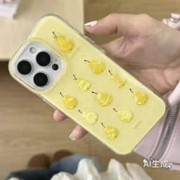 Fruit Pear Shell Silicone Back Cover For iPhone 11 12 13 14 15 16 17 Pro Max 7 8 Plus 16E 17Air Cartoon Protector Phone Case