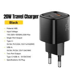 Essager 20W USB C Charger Portable Type C Charger Support PD Fast Charging For iPhone 16 15 14 13 12 11 Pro Max 8 Quick Charger