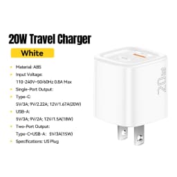 Essager 20W USB C Charger Portable Type C Charger Support PD Fast Charging For iPhone 16 15 14 13 12 11 Pro Max 8 Quick Charger