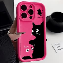 Cartoon Cat Soft Phone Case For iPhone 15 16 Pro Max Cases iPhone 14 13 12 11 Pro Max XS Max XR X 7 8 Plus 16e Shockproof Cover