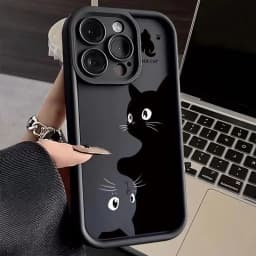Cartoon Cat Soft Phone Case For iPhone 15 16 Pro Max Cases iPhone 14 13 12 11 Pro Max XS Max XR X 7 8 Plus 16e Shockproof Cover