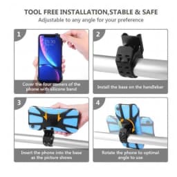 360° Removable Bicycle Phone Holder Black Universal Motorcycle Mobile Phone Rack Bike Handlebar Stand Brackets