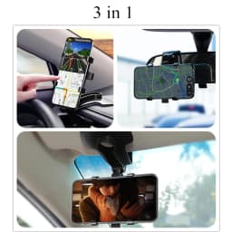 3 in 1 Car Phone Holder Dashboard Rearview Mirror Mobile Phone GPS Navigation Bracket Adjustable Auto Phone Holder For iPhone 14