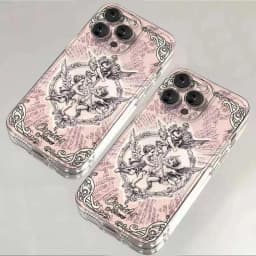 Middle Ages Retro Cupid Angel Phone Case For Samsung S24 S23 S22 S21 S20 S10 FE Note 20 10 Plus Ultra Lite 5G Clear TPU Cover
