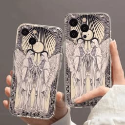 Middle Ages Retro Cupid Angel Phone Case For Samsung S24 S23 S22 S21 S20 S10 FE Note 20 10 Plus Ultra Lite 5G Clear TPU Cover