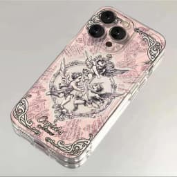 Middle Ages Retro Cupid Angel Phone Case For Samsung S24 S23 S22 S21 S20 S10 FE Note 20 10 Plus Ultra Lite 5G Clear TPU Cover