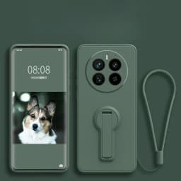 Case For Realme 14Pro Liquid Silicone Lanyard Stand Holder Phone Cover For Realme 14 13 12 11 Pro Plus Soft Shockproof Back Case