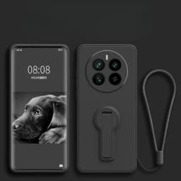 Case For Realme 14Pro Liquid Silicone Lanyard Stand Holder Phone Cover For Realme 14 13 12 11 Pro Plus Soft Shockproof Back Case
