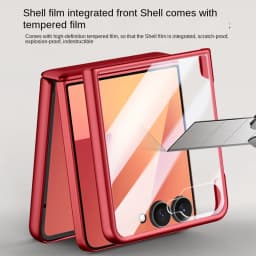 For Samsung Galaxy Z Flip 7 Rotating Skin Magnetic Lens Full Protection Tempered Glass Film Magnetic Drop Resistant Phone Case