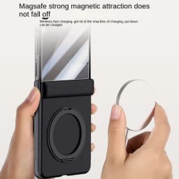 For Samsung Galaxy Z Flip 7 Rotating Skin Magnetic Lens Full Protection Tempered Glass Film Magnetic Drop Resistant Phone Case