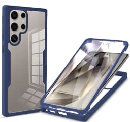360 Double Sided Full Protection Cases For Samsung Galaxy S25 Edge S24 Ultra S23FE S22 Plus Clear Cover with Screen Protector