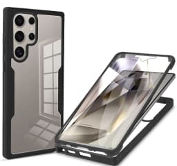 360 Double Sided Full Protection Cases For Samsung Galaxy S25 Edge S24 Ultra S23FE S22 Plus Clear Cover with Screen Protector