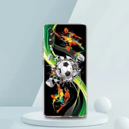 Transparent Phone Case for Samsung Galaxy A16 A14 A12 A22 A24 A42 A06 A20 A30 A40 Soft TPU Cover Football Footy Soccer Pattern