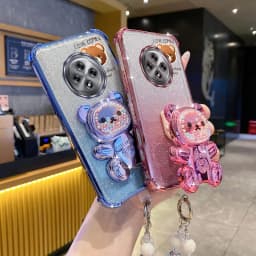 Pearl Strap Lanyard Glitter Love Comes Phone Holder Case For Oppo Reno 12F 13F 12 13 11 10 8 8T 6 9 Pro Plus 4G 5G Stand Cover