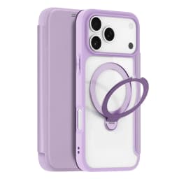 DUX DUCIS For iPhone 17 Air 16 Pro Max 16 Plus Case Magsafe Wireless Charging Rotating Metal Magnetic Stand Leather Cover