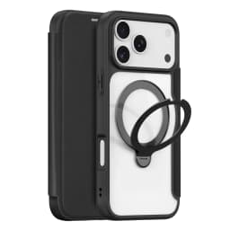 DUX DUCIS For iPhone 17 Air 16 Pro Max 16 Plus Case Magsafe Wireless Charging Rotating Metal Magnetic Stand Leather Cover