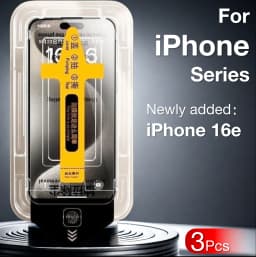 3Pcs For iPhone 16e 16 15 Pro Max Screen Protector Tempered Glass 14 PLUS 13 12 11 XR XS X Dust Free Phone With Install Kit