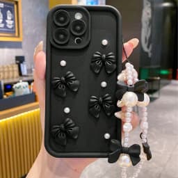 S 23 24 22 21 20 Cute 3D Bowknot Pearl Matte Case For Samsung Galaxy S24 S23 S22 S21 S20 FE Plus Ultra 5g Women Silicone Cover