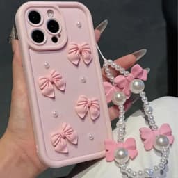 S 23 24 22 21 20 Cute 3D Bowknot Pearl Matte Case For Samsung Galaxy S24 S23 S22 S21 S20 FE Plus Ultra 5g Women Silicone Cover