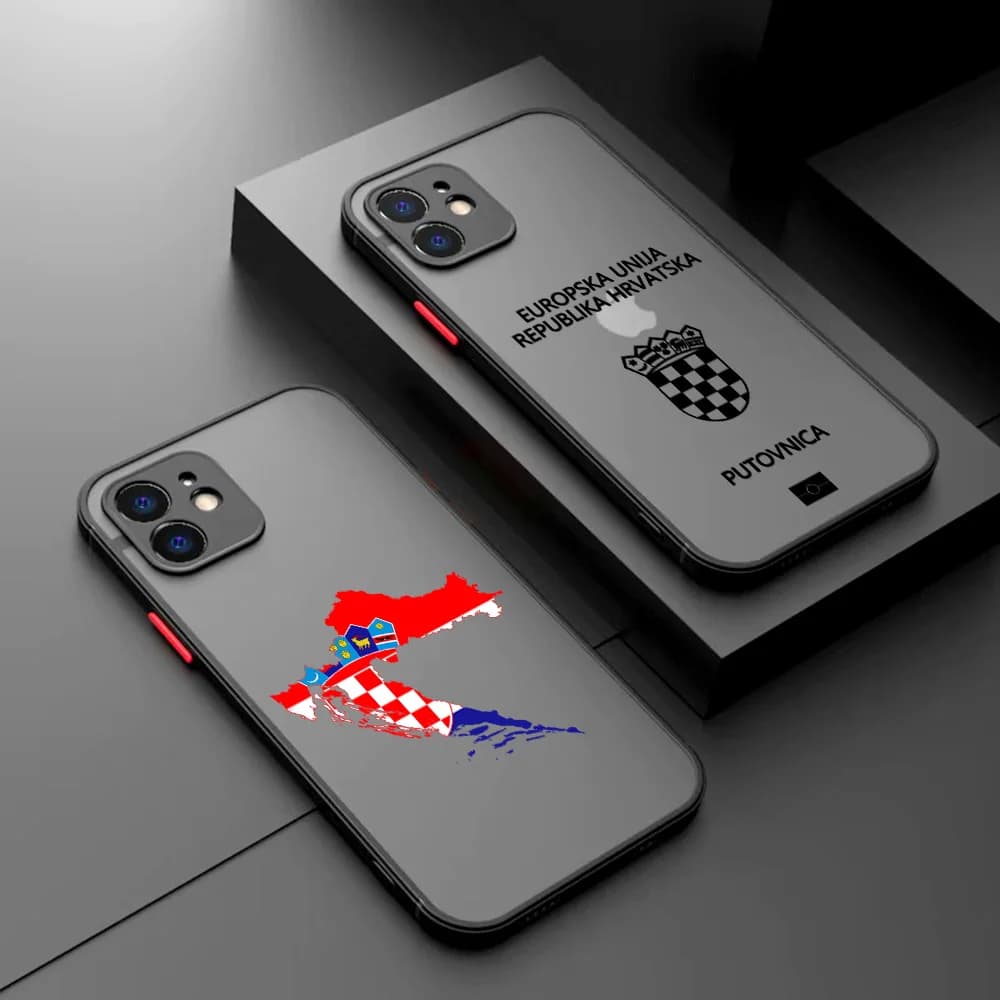 Croatia Passport Phone Case For iPhone 16 15 14 13 12 11 Mini Pro Max X XR XSMax 7 8 6 6s Plus Matte Clear Back Cover