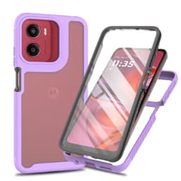 TPU/PC PET Sky Case for Motorola Moto E15 G05 G15 G35 Funda Capa with Screen Film 360 Degree Protect Shield Clear Phone Cover