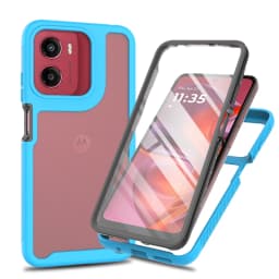 TPU/PC PET Sky Case for Motorola Moto E15 G05 G15 G35 Funda Capa with Screen Film 360 Degree Protect Shield Clear Phone Cover
