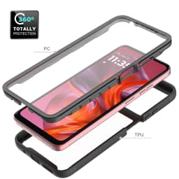 TPU/PC PET Sky Case for Motorola Moto E15 G05 G15 G35 Funda Capa with Screen Film 360 Degree Protect Shield Clear Phone Cover