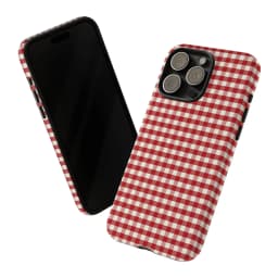 Retro Red Gingham Matte Tough Phone Case For Iphone 17 16 15 14 13 12 11 Pro Max 13Mini 12Mini XSMAX XR X 7 8 Plus