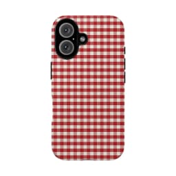 Retro Red Gingham Matte Tough Phone Case For Iphone 17 16 15 14 13 12 11 Pro Max 13Mini 12Mini XSMAX XR X 7 8 Plus