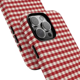 Retro Red Gingham Matte Tough Phone Case For Iphone 17 16 15 14 13 12 11 Pro Max 13Mini 12Mini XSMAX XR X 7 8 Plus