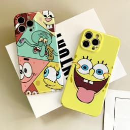 cartoon cute funny FACE S-SpongeBob Phone Case For Samsung S 24 25 23 22 Ultra Plus A 04E 5G HD Hard Cover Film Shell