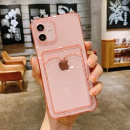 Card Bag Holder Clear Phone Case For iPhone 11 12 13 14 15 Pro Max XR X XS SE 2020 7 8 Plus Soft Shockproof Bumper Back Cover