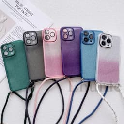 Luxury Crossbody Strap Neck Lanyard Case for Xiaomi Mi 17T 14T 15T Pro POCO F9 X8 X7 X6 Redmi 17 15 Lens Protect Glitter Cover