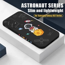 Cute Astronaut Case For Samsung Galaxy A57 A17 A37 A55 A35 A56 A15 A16 5G S26 S25 Ultra S24 S25 FE Silicone Soft Couple Cover