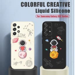Cute Astronaut Case For Samsung Galaxy A57 A17 A37 A55 A35 A56 A15 A16 5G S26 S25 Ultra S24 S25 FE Silicone Soft Couple Cover