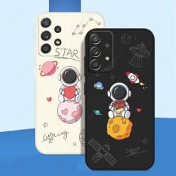 Cute Astronaut Case For Samsung Galaxy A57 A17 A37 A55 A35 A56 A15 A16 5G S26 S25 Ultra S24 S25 FE Silicone Soft Couple Cover