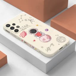 Cute Astronaut Case For Samsung Galaxy A57 A17 A37 A55 A35 A56 A15 A16 5G S26 S25 Ultra S24 S25 FE Silicone Soft Couple Cover