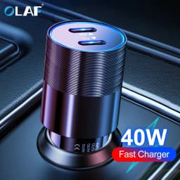 Olaf Dual USB C Fast Car Charger 40W 2 Port Type C PD Car Phone Charger for iPhone 13 12 11 Pro Max Samsung Power Adapter in Car