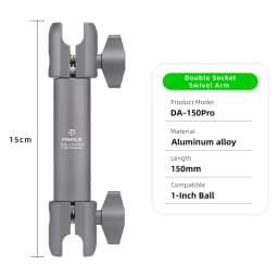 FANAUE Aluminum Alloy Double Socket Arm 25 MM/1 Inch Ball Head Holder Mount Clamp for Bicycle Motorcycle Camera for RAM MOUNTS