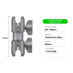 FANAUE Aluminum Alloy Double Socket Arm 25 MM/1 Inch Ball Head Holder Mount Clamp for Bicycle Motorcycle Camera for RAM MOUNTS