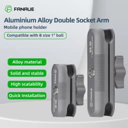 FANAUE Aluminum Alloy Double Socket Arm 25 MM/1 Inch Ball Head Holder Mount Clamp for Bicycle Motorcycle Camera for RAM MOUNTS