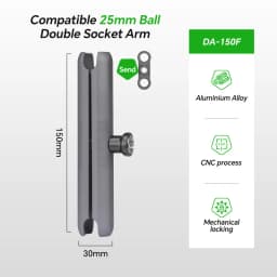 FANAUE Aluminum Alloy Double Socket Arm 25 MM/1 Inch Ball Head Holder Mount Clamp for Bicycle Motorcycle Camera for RAM MOUNTS
