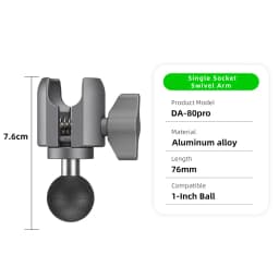 FANAUE Aluminum Alloy Double Socket Arm 25 MM/1 Inch Ball Head Holder Mount Clamp for Bicycle Motorcycle Camera for RAM MOUNTS