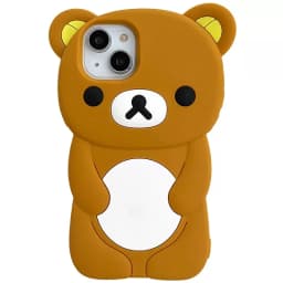 For iPhone 18 17 16 15 14 13 12 11 Pro Plus mini Max Xs XR 6 7 8 SE Silicone Rilakkuma Bear Soft Cover Case