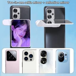 Adjustable Sky Mirror 2-in-1 Phone Rear Selfie Mirror Clip Outdoor Travel Phone  Reflector Supplies