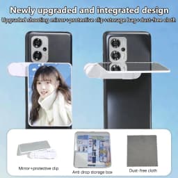 Adjustable Sky Mirror 2-in-1 Phone Rear Selfie Mirror Clip Outdoor Travel Phone  Reflector Supplies