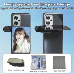 Adjustable Sky Mirror 2-in-1 Phone Rear Selfie Mirror Clip Outdoor Travel Phone  Reflector Supplies