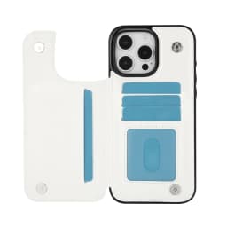 For iPhone 16 15 14 Plus 13 12 Mini 11 Pro Max PU Leather Case Kickstand Card Holder, Double Magnetic Clasp and Durable Shockpro