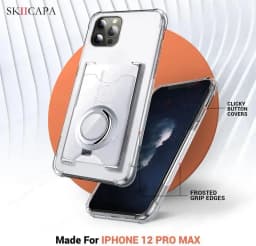 Shockproof Airbag Ring Holder Clear Phone Case for iPhone 16 Pro Max 16 Plus 15 14 13 12 11Pro 16E Card Slot Stand Soft Cover